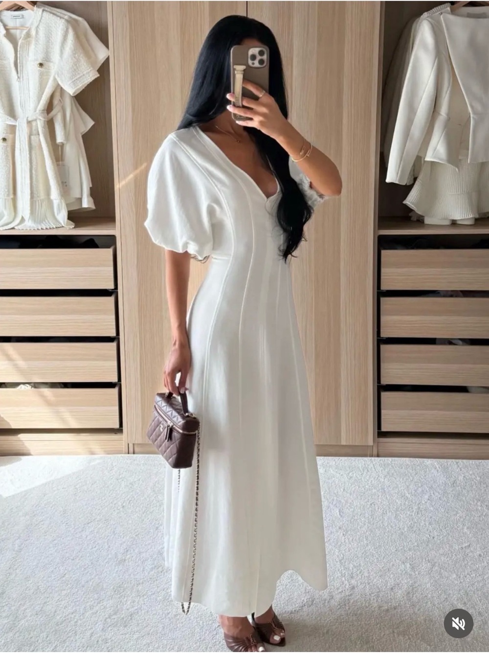 Zara Balloon Sleeve Midi Dress